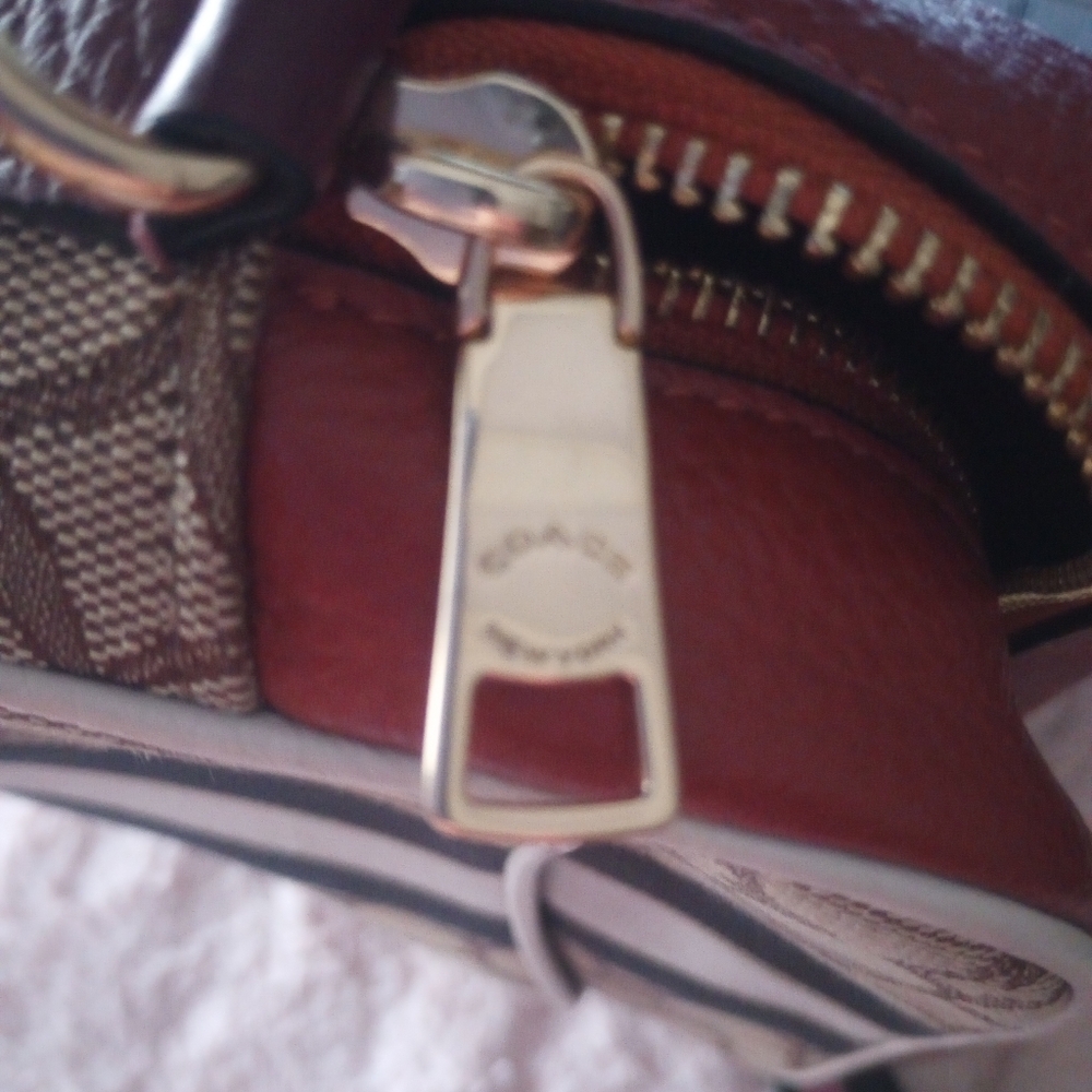 Coach Signature Crossbody Bag with Orange Accent - Picture 9 of 9
